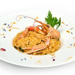 Risotto scampi e zucchine